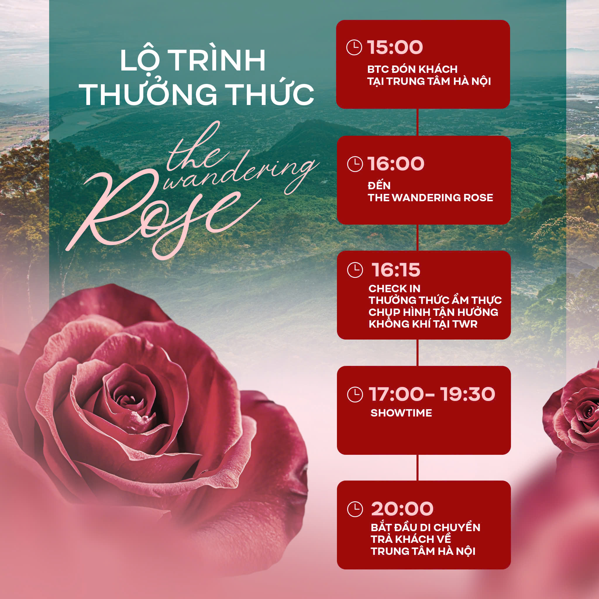📍 LỘ TRÌNH DÀNH CHO BẠN TẠI THE WANDERING ROSE